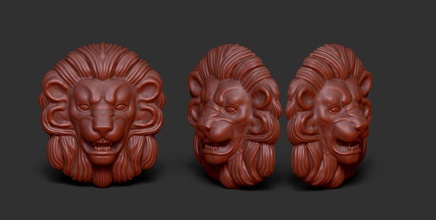 versace león cabeza escultura animal zoo oro plata joyería joya collares 3d print model - Mito3D