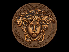 Versace logo logotipo oro emblema joya personaje humano ropa Gorgona Arte señales logos 3d print model - Mito3D