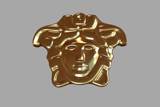versace Meduse Anhänger Zubehör Kunst Design Skulptur Gold Gorgon Halskette Frau Logo Schmuck Dekoration Palazzo Reich greca Mode 3d print model - Mito3D