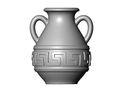 versace muster griechisch urne vase lehm keramik topf schlüssel meandre römisch dekoration antiquität cnc ornament gips formteile linderung 3d modell druckbar kunst skulpturen 3d print model - Mito3D