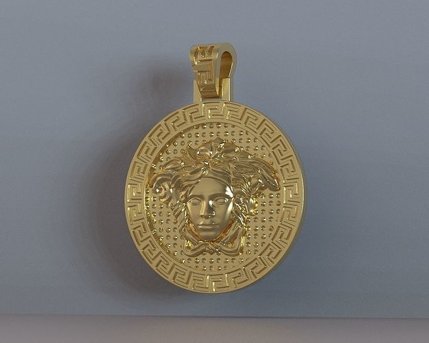versace pendant gold shining jewelry sterling printable pendants 3D print model - Mito3D