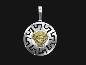 versace pendant jewelry printable gold necklace apparel jewellery silver fashion beauty pendants 3d print model - Mito3D