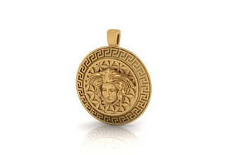 versace pendant 3d gold printable necklace model jewelry pendants 3d print model - Mito3D