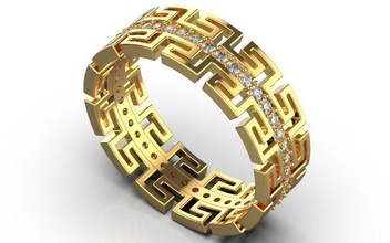 versace Ring Schmuck Gold Mode druckbar engagem Engagement Weiß Hochzeit Diamant 3dmodel Mohamad Ringe 3d print model - Mito3D