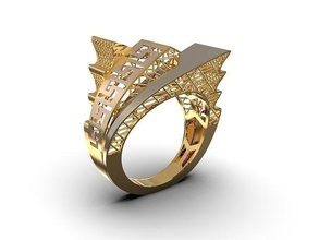 versace anillo joyería joya precioso lujo oro brillante plata compromiso imprimible libra esterlina moda platino belleza dedo vestir anillos 3d print model - Mito3D
