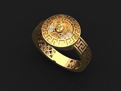 Versace anillo leopardo pantera caiters anillos hombres mujeres joyería oro plata collar pendientes diamante precioso diseño joya Roca rin 3d print model - Mito3D