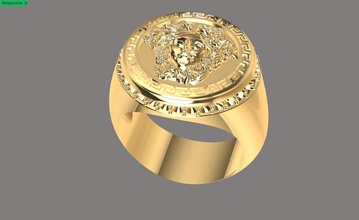versace ring jewelry jewel gem gold rings 3d print model - Mito3D