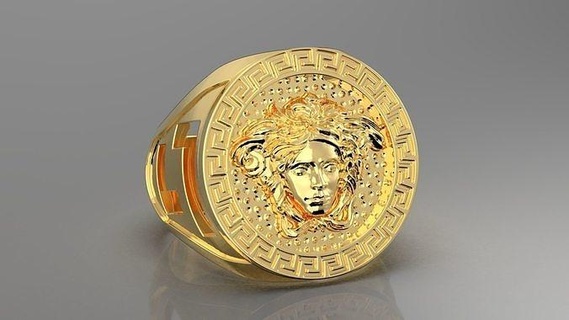 versace ring jewelry gold silver medusa rings 3d print model - Mito3D