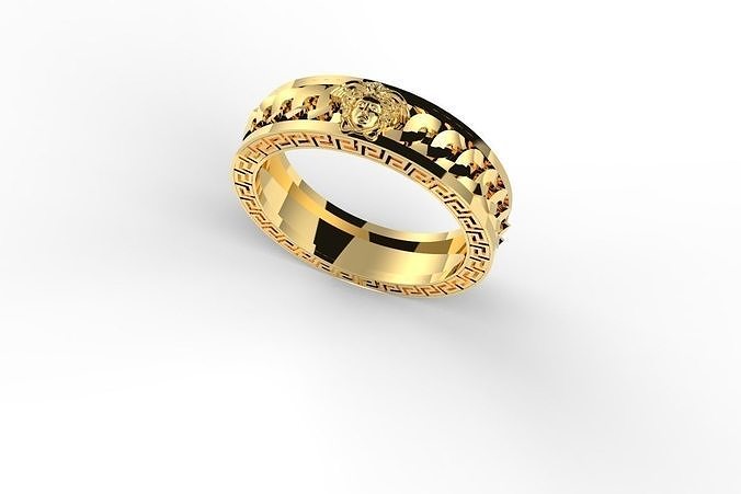 versace anillo joyería joya lujo riqueza oro boda imprimible anillos 3D print model - Mito3D