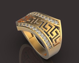 versace ring jewelry luxury printable gold engagem sterling silver engagement jewellery diamond wedding fashion beauty cad rings 3d print model - Mito3D