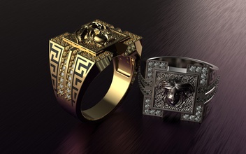 versace Ring Schmuck Gold Silber Diamant Juwel Mode Weiß brillant Schönheit druckbar Ringe 3d print model - Mito3D