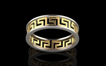 Versace yüzük altın gümüş yazdırılabilir takı moda platin sterlin parlak elmas güzellik nişan mücevher 3d print model - Mito3D