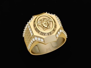 versace squillare 29 gioielleria moda accessori oro diamante uomo uomini design anelli 3d print model - Mito3D