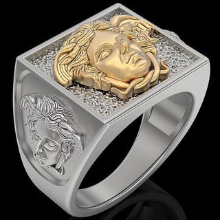 versace ring silver gold jewelry printable 3d model fashion sterling design platinum luxury zbrush trend fantasy brand rings 3d print model - Mito3D