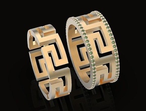 versace squillare argento oro gioielleria stampabile 3d modello sterlina moda marca nozze Fidanzamento lusso gemma diamante regalo anelli 3d print model - Mito3D