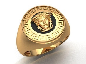 men ring gold medusa printable shayeste design cad zbrush rhino jewelry necklace silver fashion diamond beauty rings 3d print model - Mito3D