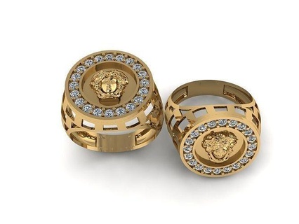 Versace anillos oro plata imprimible enganchar diamante joyería joya anillo compromiso Boda collar Moda belleza pulsera arete 3d print model - Mito3D