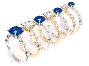 versailles-Diamant-ring Schmuck ring gold Silber diamond Juwel bedruckbar ist engagement gem Hochzeit Mode-ring Diamant-ring genial engagem gold-ring diamant vintag Ringe 3d print model - Mito3D