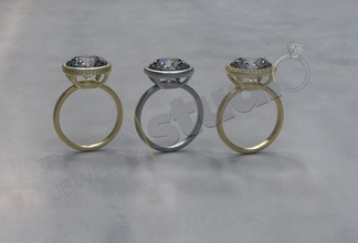 versões solitário argolas 3d modelos anel Casamento ouro prata imprimível jóias jóia joalheria moda joias diamante noivado gema 3d print model - Mito3D