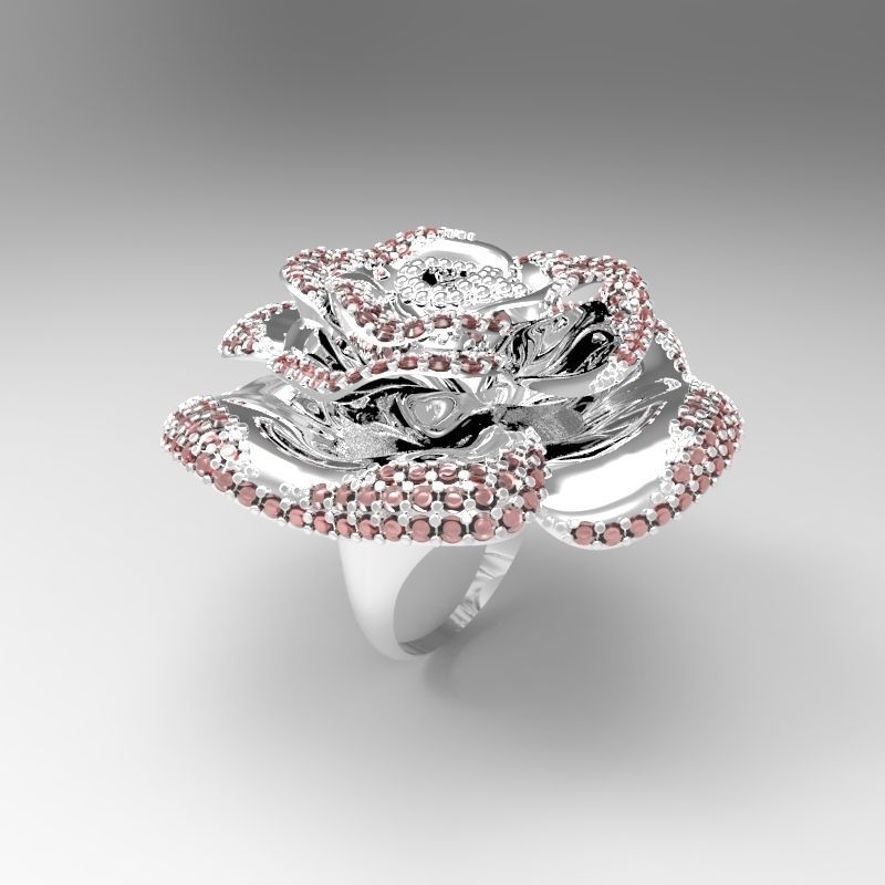 muy grandes flores en forma de anillo la joyería grande hdri plantas celular los anillos desafío moda 3D print model - Mito3D
