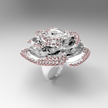 muito grande anel de flores jóias hdri plantas telefone celular anéis desafio moda 3d print model - Mito3D