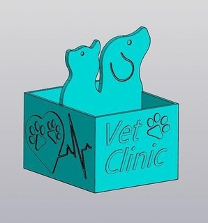Veteriner klinik organizatör kedi köpek Evcil Hayvan Pati Kalemlik kalemlik masaüstü Kulp destek Kırtasiye depolama ofis arz yavrusu hayvan ev dekor 3d print model - Mito3D