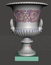 victorien jeter fer jardin urne vase décor décoration maison conception art accessoires 3d print model - Mito3D
