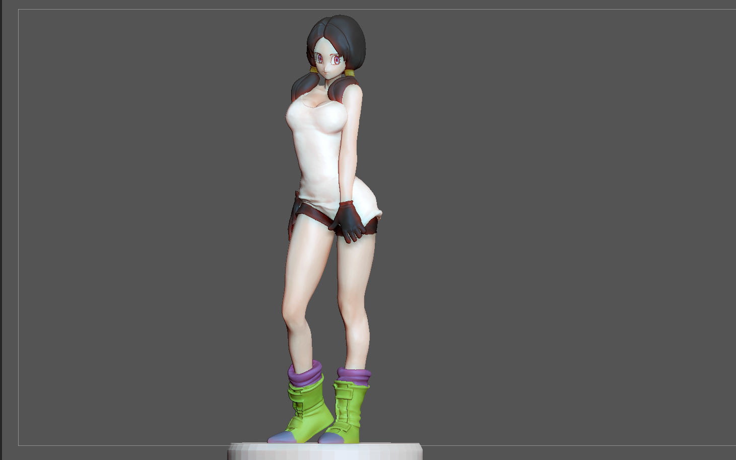 videl dragonball character anime statue model girl pretty cute woman female animation db gt android18 art sculptures 3D print model - Mito3D