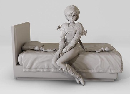 vídeo menina ai tv anime manga chica arte esculturas 3d print model - Mito3D
