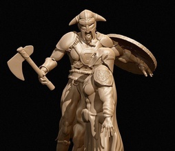 viking art medieval barbarian warrior war vikings sculpture sculptures 3d print model - Mito3D