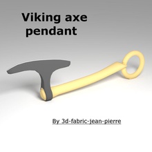 viking axe pendant drakkar tool marine ancient woodtool 3d printed necklace pendentive art jewelry fashion elegant pendants 3d print model - Mito3D
