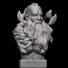 vikingo busto escultura nórdico bárbaro arte esculturas 3d print model - Mito3D
