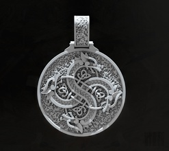 viking pied svastika mode bijoux 3d modèle sculpter luxe ornement pendentif collier cire imprimable celtique style argent bijou pendentifs 3d print model - Mito3D
