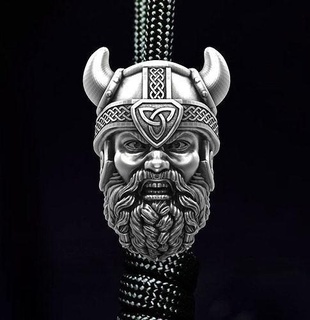 viking head bead viking head bead jewel jewelry jeweller beads heads hair skull skulls silver printable bracelet paracord vintag gold bracelets pendant  3d print model - Mito3D