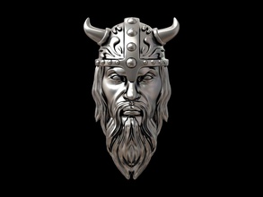viking head necklace seaking scandinavian warrior barbarian figure miniature dnd creature 3dprint character fantasy medieval armor knight weapon 3dsofsan figurines jewelry necklaces 3d print model - Mito3D