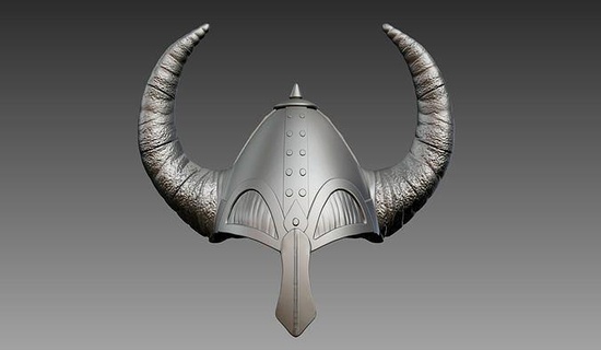 vichingo casco Stampa militare fantasia guerriero armatura testa vecchio corno arte sculture 3d print model - Mito3D