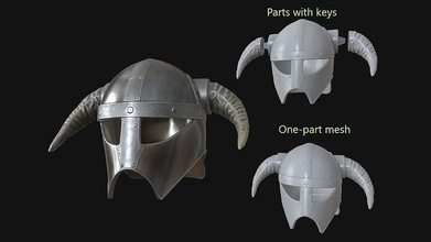 viking helmet v4 helm armor protection knight military armour shield medieval warrior character hat hobby diy 3d print model - Mito3D