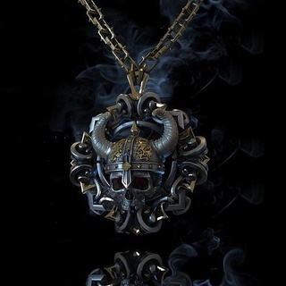 viking pendant jewelry vikings helmet silver barbarian norse printable berserk skull horns gems ruby jewel pendants 3d print model - Mito3D