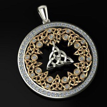 viking pendant jewelry gem jewel gold diamond wedding men beauty fashion precious jewellery pendants 3d print model - Mito3D