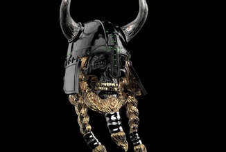 viking skull medievil warrior berserker ragnar odin helmet games toys 3d print model - Mito3D