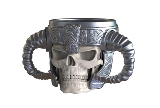 viking skull of valhalla horns medieval decor home skeleton knight cups tankard drink hobby diy hand tools 3d print model - Mito3D