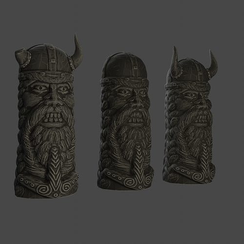 viking statue totem art sculpture ancient old religion culture symbol style design deco monument vahalla warrior object sculptures 3D print model - Mito3D