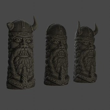 viking heykel totem sanat antik eski din kültür sembol stil tasarım deko anıt küçük savaşçı nesne heykeller 3d print model - Mito3D