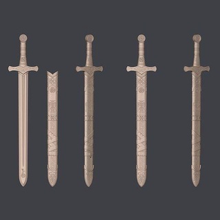 viking sword 3d 3dprint sla resin knife medieval print eagle dagger art sculptures 3d print model - Mito3D