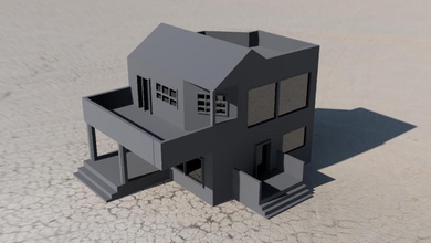 villa home vllage sun clear air model asd good cute blac black house outdoor 3d print model - Mito3D