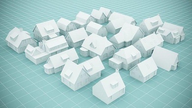 villaggio case pacco 3d stampa casa architettura residenziale edificio finestra esterno suburbano tenuta villetta tetto all'aperto 3d print model - Mito3D