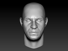 vin diesel cabeça retrato ator escultura homem celebridade cara estátua careca arte esculturas 3d print model - Mito3D