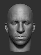 vin diesel sexto escala esculpir cabeza 3d impresión retrato cara personas hombre estatua figurilla cuerpo Arte hijo escultura hermoso joven chico juegos juguetes 3d print model - Mito3D