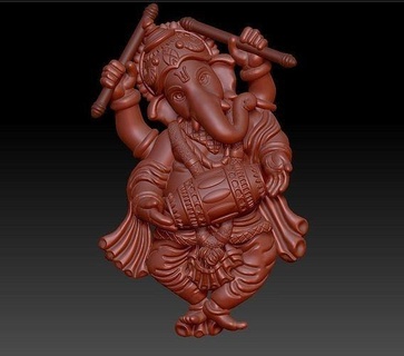 Vinayagar sarkık Tanrı fil Ganesh Ganesha takı Kral Hindu Hintli kolye idol gümüş 3d print model - Mito3D