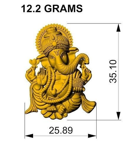 vinayagar pendent god 3d ganesha hindu indian lord stl elephant jewelry pendants 3D print model - Mito3D